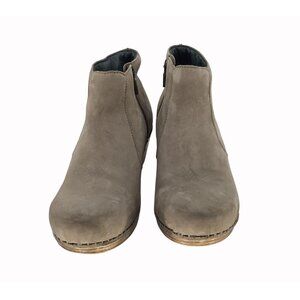Dansko Maria Milled Nubuck Bootie Boots Women's Size 37 Taupe